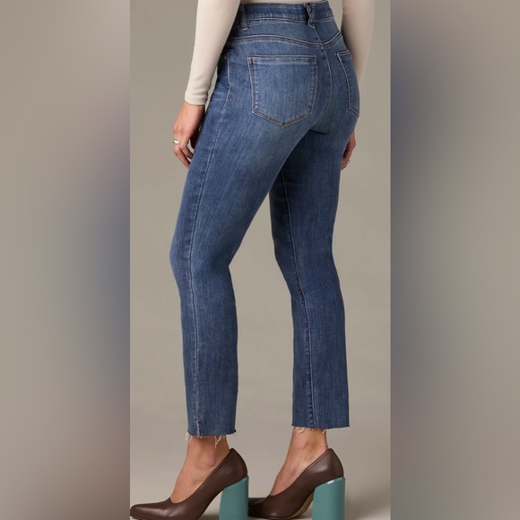 Wit & Wisdom Logan High Rise Ankle Dark Blue Straight Leg Jeans - Picture 3 of 14